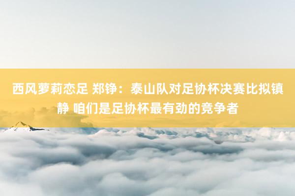 西风萝莉恋足 郑铮：泰山队对足协杯决赛比拟镇静 咱们是足协杯最有劲的竞争者